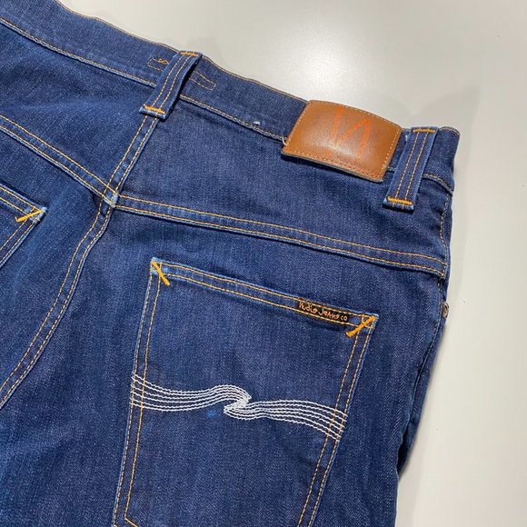 Nudie Jeans Thin Finn Org. Dry Ecru Embo slim fit Jeans mens size 32x32 - Picture 8 of 11